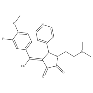 (4E)-1-[2-(dimethylamino)ethyl]-4-[(3-fluoro-4-methoxyphenyl)-hydroxymethylidene]-5-pyridin-4-ylpyrrolidine-2,3-dione Structure