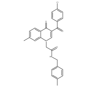 2-(3-(4-chlorobenzoyl)-7-methyl-4-oxo-1,8-naphthyridin-1(4H)-yl)-N-(4-methylbenzyl)acetamide结构式