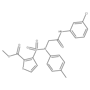 Methyl 3-[{2-[(3-chlorophenyl)amino]-2-oxoethyl}(4-methylphenyl)sulfamoyl]thiophene-2-carboxylate结构式