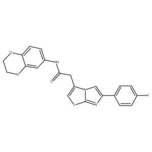 N-(2,3-dihydrobenzo[b][1,4]dioxin-6-yl)-2-(6-(4-fluorophenyl)imidazo[2,1-b]thiazol-3-yl)acetamide结构式