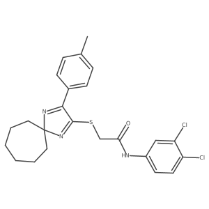 N-(3,4-Dichlorophenyl)-2-{[3-(4-methylphenyl)-1,4-diazaspiro[4.6]undeca-1,3-dien-2-YL]sulfanyl}acetamide结构式