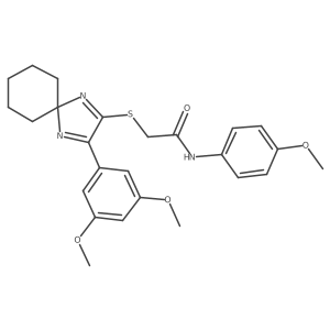 2-{[3-(3,5-Dimethoxyphenyl)-1,4-diazaspiro[4.5]deca-1,3-dien-2-YL]sulfanyl}-N-(4-methoxyphenyl)acetamide Structure