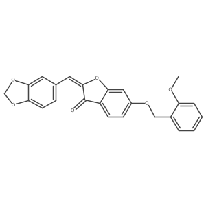 (2Z)-2-(1,3-benzodioxol-5-ylmethylidene)-6-[(2-methoxybenzyl)oxy]-1-benzofuran-3(2H)-one结构式