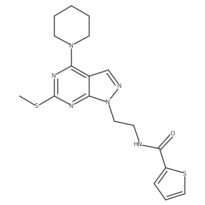 N-(2-(6-(methylthio)-4-(piperidin-1-yl)-1H-pyrazolo[3,4-d]pyrimidin-1-yl)ethyl)thiophene-2-carboxamide Structure