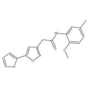 N-(2-methoxy-5-methylphenyl)-2-(5-(thiophen-2-yl)isoxazol-3-yl)acetamide Structure