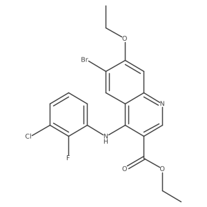 Ethyl 6-bromo-4-[(3-chloro-2-fluorophenyl)amino]-7-ethoxyquinoline-3-carboxylate结构式