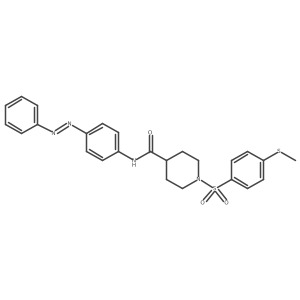 (E)-1-((4-(methylthio)phenyl)sulfonyl)-N-(4-(phenyldiazenyl)phenyl)piperidine-4-carboxamide Structure