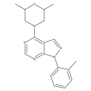 2,6-dimethyl-4-(1-(o-tolyl)-1H-pyrazolo[3,4-d]pyrimidin-4-yl)morpholine结构式
