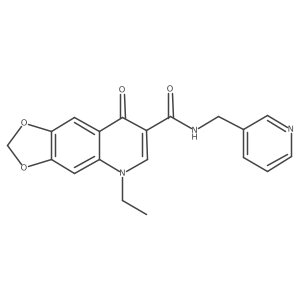 5-ethyl-8-oxo-N-(pyridin-3-ylmethyl)-5,8-dihydro[1,3]dioxolo[4,5-g]quinoline-7-carboxamide结构式