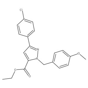 Ethyl 1-(4-methoxybenzyl)-3-(4-chlorophenyl)-1H-pyrazole-5-carboxylate结构式