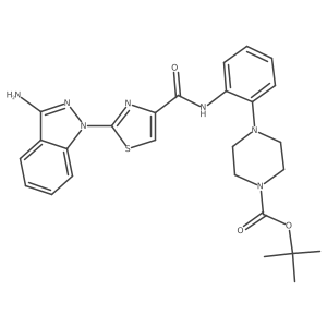 1,1-Dimethylethyl 4-[2-[[[2-(3-amino-1H-indazol-1-yl)-4-thiazolyl]carbonyl]amino]phenyl]-1-piperazinecarboxylate Structure