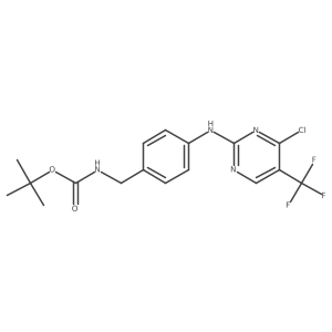 tert-Butyl 4-((4-chloro-5-(trifluoromethyl)pyrimidin-2-yl)amino)benzylcarbamate Structure