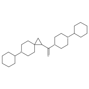 (6-Cyclohexyl-6-azaspiro[2.5]octan-1-yl)(4-cyclohexylpiperazin-1-yl)methanone结构式