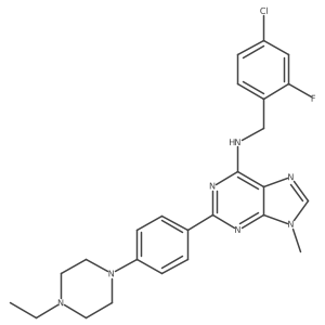 N-[(4-Chloro-2-fluorophenyl)methyl]-2-[4-(4-ethyl-1-piperazinyl)phenyl]-9-methyl-9H-purin-6-amine结构式