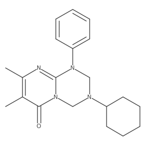 3-Cyclohexyl-7,8-dimethyl-1-phenyl-2,4-dihydropyrimido[1,2-a][1,3,5]triazin-6-one Structure