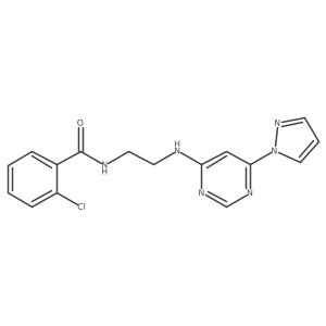 N-(2-((6-(1H-pyrazol-1-yl)pyrimidin-4-yl)amino)ethyl)-2-chlorobenzamide Structure
