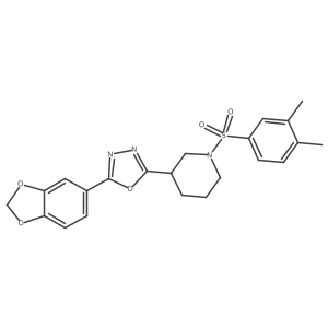 2-(Benzo[d][1,3]dioxol-5-yl)-5-(1-((3,4-dimethylphenyl)sulfonyl)piperidin-3-yl)-1,3,4-oxadiazole Structure
