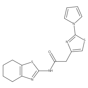 2-(2-(1H-pyrrol-1-yl)thiazol-4-yl)-N-(4,5,6,7-tetrahydrobenzo[d]thiazol-2-yl)acetamide Structure