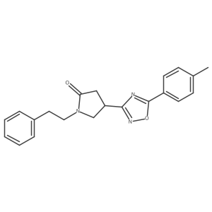4-[5-(4-Methylphenyl)-1,2,4-oxadiazol-3-yl]-1-(2-phenylethyl)pyrrolidin-2-one Structure