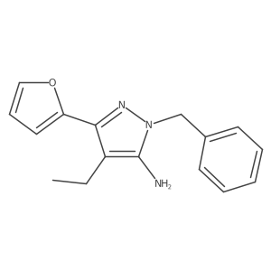 CCc1c(-c2ccco2)nn(Cc2ccccc2)c1N结构式