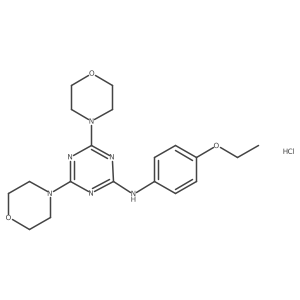 N-(4-ethoxyphenyl)-4,6-dimorpholino-1,3,5-triazin-2-amine hydrochloride结构式