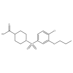1-(4-Chloro-3-propoxybenzenesulfonyl)piperidine-4-carboxylic acid结构式