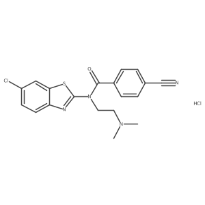 N-(6-chlorobenzo[d]thiazol-2-yl)-4-cyano-N-(2-(dimethylamino)ethyl)benzamide hydrochloride结构式