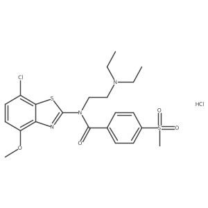 N-(7-chloro-4-methoxybenzo[d]thiazol-2-yl)-N-(2-(diethylamino)ethyl)-4-(methylsulfonyl)benzamide hydrochloride Structure