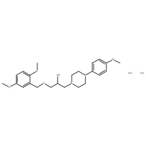 1-((2,5-Dimethoxybenzyl)oxy)-3-(4-(4-methoxyphenyl)piperazin-1-yl)propan-2-ol dihydrochloride结构式