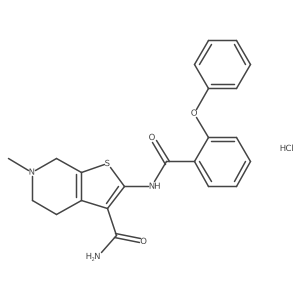 6-Methyl-2-(2-phenoxybenzamido)-4,5,6,7-tetrahydrothieno[2,3-c]pyridine-3-carboxamide hydrochloride结构式