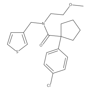 1-(4-chlorophenyl)-N-(2-methoxyethyl)-N-(thiophen-3-ylmethyl)cyclopentanecarboxamide Structure