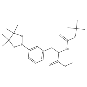 Methyl (S)-2-((tert-butoxycarbonyl)amino)-3-(3-(4,4,5,5-tetramethyl-1,3,2-dioxaborolan-2-YL)phenyl)propanoate Structure