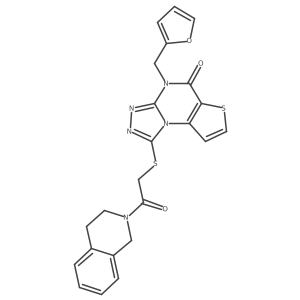 1-((2-(3,4-dihydroisoquinolin-2(1H)-yl)-2-oxoethyl)thio)-4-(furan-2-ylmethyl)thieno[2,3-e][1,2,4]triazolo[4,3-a]pyrimidin-5(4H)-one结构式