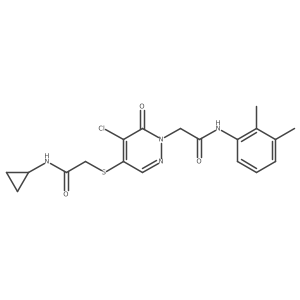 2-((5-chloro-1-(2-((2,3-dimethylphenyl)amino)-2-oxoethyl)-6-oxo-1,6-dihydropyridazin-4-yl)thio)-N-cyclopropylacetamide结构式