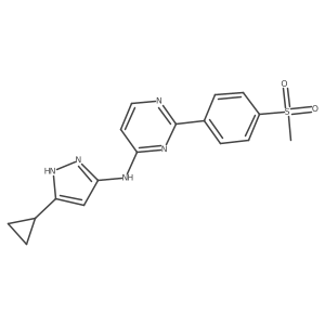 N-(5-cyclopropyl-1H-pyrazol-3-yl)-2-(4-(methylsulfonyl)phenyl)pyrimidin-4-amine Structure