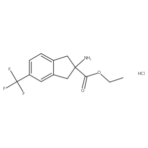 Ethyl 2-amino-5-(trifluoromethyl)-2,3-dihydro-1H-indene-2-carboxylate hydrochloride Structure
