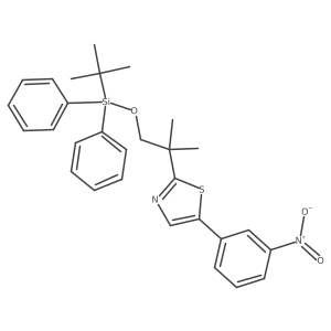 2-(1-{[Tert-butyl(diphenyl)silyl]oxy}-2-methylpropan-2-yl)-5-(3-nitrophenyl)-1,3-thiazole Structure