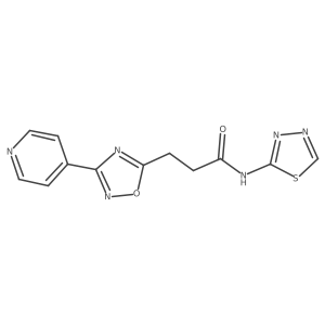 3-(3-(pyridin-4-yl)-1,2,4-oxadiazol-5-yl)-N-(1,3,4-thiadiazol-2-yl)propanamide Structure