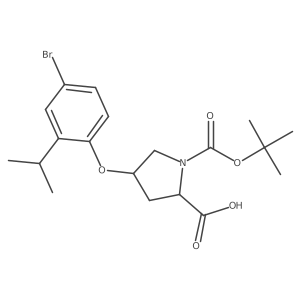 (2S,4S)-4-(4-Bromo-2-isopropylphenoxy)-1-(tert-butoxycarbonyl)-2-pyrrolidinecarboxylic acid Structure