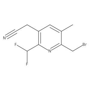 2-(Bromomethyl)-6-(difluoromethyl)-3-methylpyridine-5-acetonitrile结构式