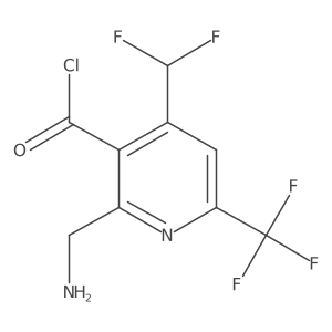 2-(Aminomethyl)-4-(difluoromethyl)-6-(trifluoromethyl)pyridine-3-carbonyl chloride Structure