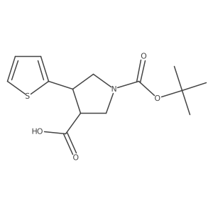 1-[(Tert-butoxy)carbonyl]-4-(thiophen-2-yl)pyrrolidine-3-carboxylic acid结构式
