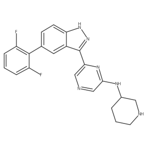 (R)-6-(5-(2,6-Difluorophenyl)-1H-indazol-3-yl)-N-(piperidin-3-yl)pyrazin-2-amine结构式