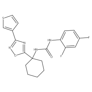 1-(2,4-Difluorophenyl)-3-(1-(3-(thiophen-3-yl)-1,2,4-oxadiazol-5-yl)cyclohexyl)urea结构式
