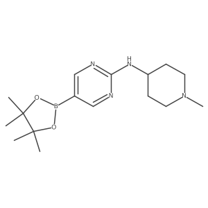 N-(1-methylpiperidin-4-yl)-5-(4,4,5,5-tetramethyl-1,3,2-dioxaborolan-2-yl)pyrimidin-2-amine Structure