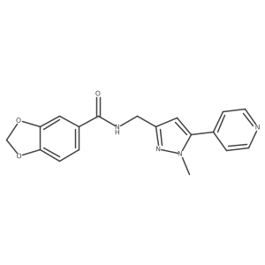 N-((1-methyl-5-(pyridin-4-yl)-1H-pyrazol-3-yl)methyl)benzo[d][1,3]dioxole-5-carboxamide Structure