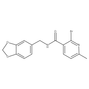 N-[(2H-1,3-benzodioxol-5-yl)methyl]-2-bromo-6-methylpyridine-3-carboxamide结构式