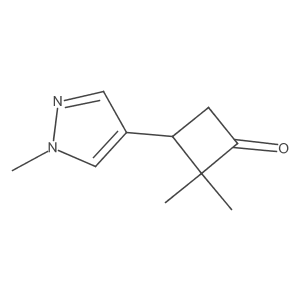 2,2-dimethyl-3-(1-methyl-1H-pyrazol-4-yl)cyclobutan-1-one结构式