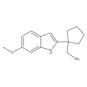 [1-(6-methoxy-1H-indol-2-yl)cyclopentyl]methanamine结构式