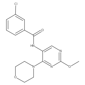 3-chloro-N-(2-methoxy-4-morpholinopyrimidin-5-yl)benzamide结构式